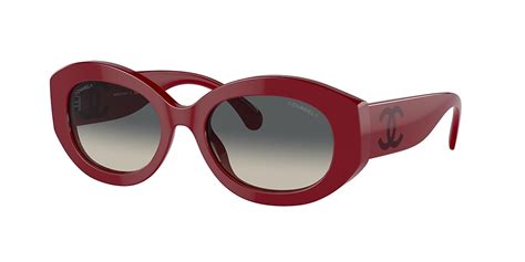 Chanel Oval Sunglasses CH5528 53 Grey & Red .